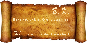 Brunovszky Konstantin névjegykártya